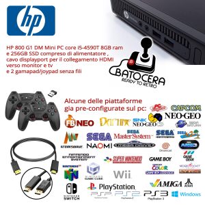 MINI PC CONSOLE RETROGAMING Batocera 39 - Arcade+Emulatori+16000 giochi + 2 Gamedpad