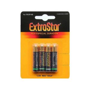 Batterie Pile Extrastar Mini Stilo Aaa R03/4b 1,5v - confezione da 4