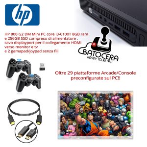 MINI PC CONSOLE RETROGAMING Batocera 41 - Arcade+Emulatori+16000 giochi + 2 Gamedpad