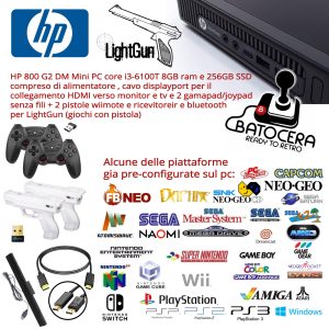 MINI PC CONSOLE RETROGAMING LightGun BRONZE Edition -Batocera 39 Arcade+Emulatori+16000 giochi + 2 LightGun + 2 Gamepad